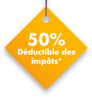 50% déductible des impôts